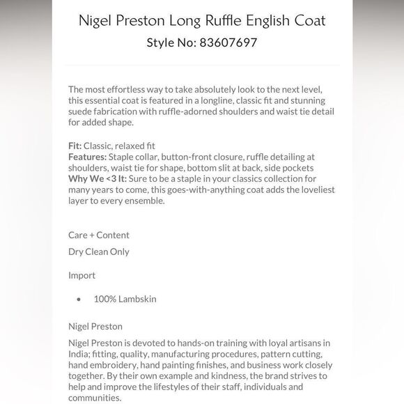 Free People x Brenda Knight NIGEL PRESTON
Long Ruffle English Coat - Rust - Picture 6 of 10